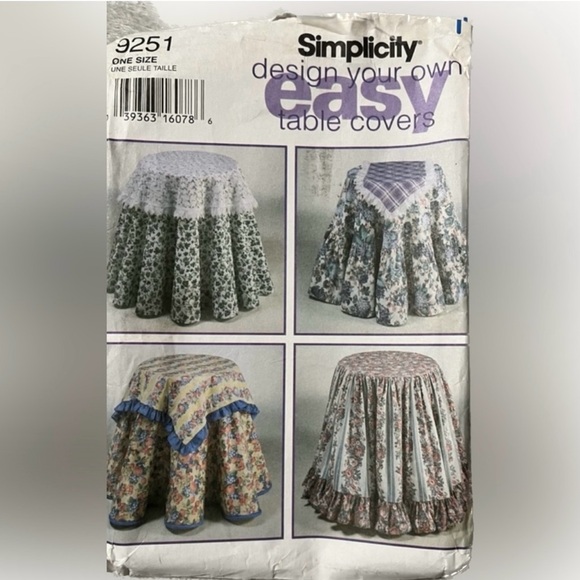 🍄NEW Vintage Simplicity 9251 Table Cover Variety Uncut Pattern Sewing Art Craft - Picture 1 of 5